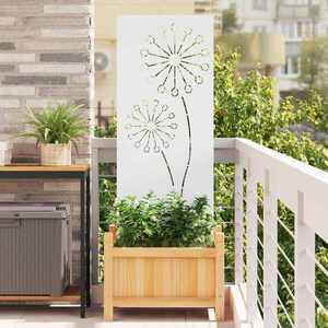 Imagine vidaXL Ecran de intimitate pentru grădină Traforaj Alb 50 x 140 cm