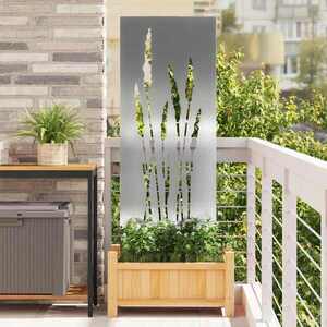 Imagine vidaXL Ecran de intimitate pentru grădină Floral Argintiu 50 x 140 cm
