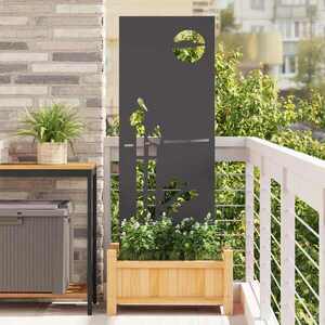 Imagine vidaXL Ecran de intimitate pentru grădină Traforaj Negru 50 x 140 cm