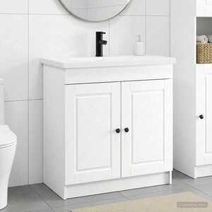 Imagine vidaXL Set de mobilier pentru baie Alb 56 x 37, 5 x 81 cm
