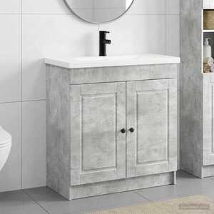 Imagine vidaXL Set de mobilier pentru baie Gri Beton 56 x 37, 5 x 81 cm