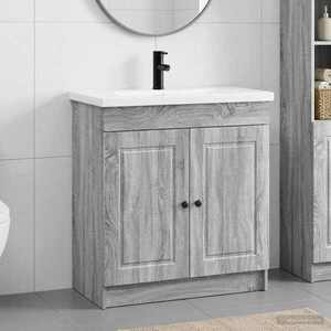 Imagine vidaXL Set de mobilier pentru baie Sonoma gri 56 x 37, 5 x 81 cm