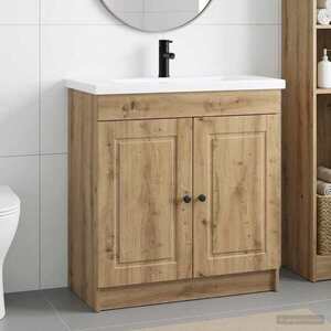 Imagine vidaXL Set de mobilier pentru baie Stejar Artizanal 56 x 37, 5 x 81 cm