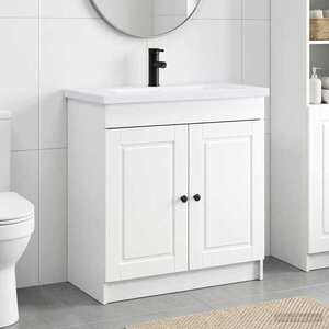 Imagine vidaXL Set de mobilier pentru baie Alb 78, 5 x 37, 5 x 81 cm