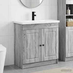 Imagine vidaXL Set de mobilier pentru baie Sonoma gri 78, 5 x 37, 5 x 81 cm