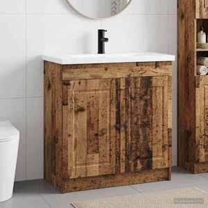 Imagine vidaXL Set de mobilier pentru baie Lemn vechi 78, 5 x 37, 5 x 81 cm