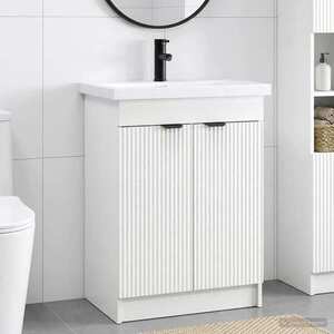 Imagine vidaXL Set de mobilier pentru baie Alb 56 x 37, 5 x 81 cm
