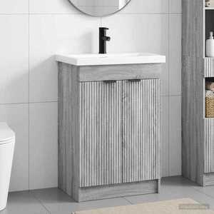 Imagine vidaXL Set de mobilier pentru baie Sonoma gri 56 x 37, 5 x 81 cm