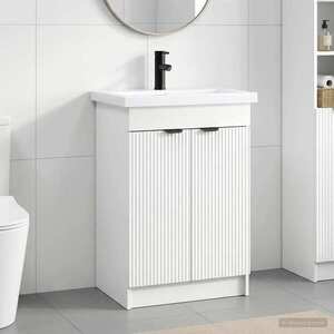 Imagine vidaXL Set de mobilier pentru baie Alb 78, 5 x 37, 5 x 81 cm