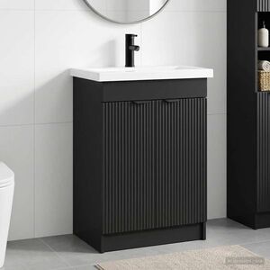 Imagine vidaXL Set de mobilier pentru baie Negru 78, 5 x 37, 5 x 81 cm