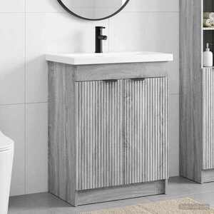 Imagine vidaXL Set de mobilier pentru baie Sonoma gri 78, 5 x 37, 5 x 81 cm