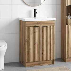 Imagine vidaXL Set de mobilier pentru baie Stejar Artizanal