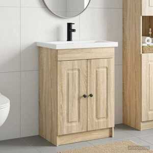 Imagine vidaXL Set de mobilier pentru baie Stejar Sonoma 56 x 37, 5 x 81 cm