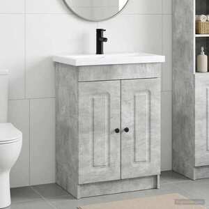 Imagine vidaXL Set de mobilier pentru baie Gri Beton 56 x 37, 5 x 81 cm