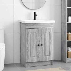 Imagine vidaXL Set de mobilier pentru baie Sonoma gri 56 x 37, 5 x 81 cm