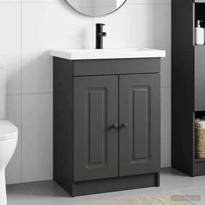 Imagine vidaXL Set de mobilier pentru baie Negru 78, 5 x 37, 5 x 81 cm