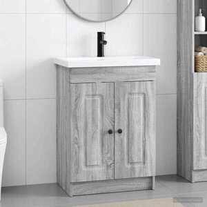 Imagine vidaXL Set de mobilier pentru baie Sonoma gri 78, 5 x 37, 5 x 81 cm