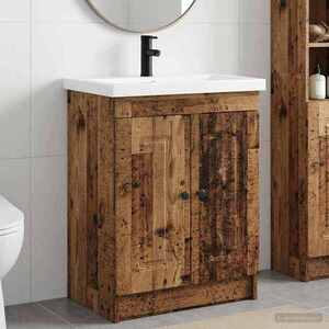 Imagine vidaXL Set de mobilier pentru baie Lemn vechi 78, 5 x 37, 5 x 81 cm