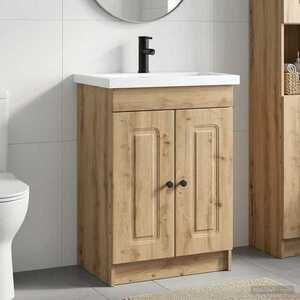 Imagine vidaXL Set de mobilier pentru baie Stejar Artizanal