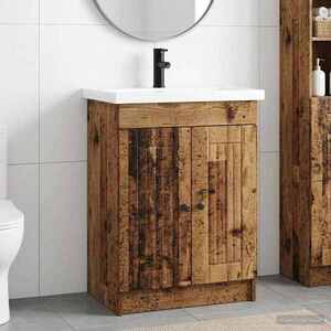 Imagine vidaXL Set de mobilier pentru baie Lemn vechi 56 x 37, 5 x 81 cm