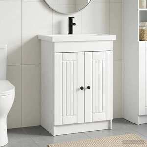 Imagine vidaXL Set de mobilier pentru baie Alb 78, 5 x 37, 5 x 81 cm