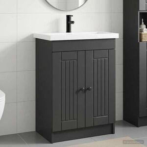 Imagine vidaXL Set de mobilier pentru baie Negru 78, 5 x 37, 5 x 81 cm