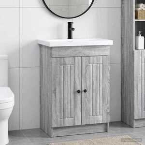 Imagine vidaXL Set de mobilier pentru baie Sonoma gri 78, 5 x 37, 5 x 81 cm