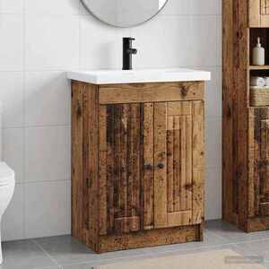 Imagine vidaXL Set de mobilier pentru baie Lemn vechi 78, 5 x 37, 5 x 81 cm