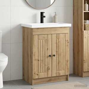 Imagine vidaXL Set de mobilier pentru baie Stejar Artizanal