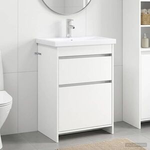 Imagine vidaXL Set de mobilier pentru baie Alb 61 x 40 x 84, 5 cm