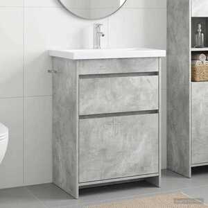 Imagine vidaXL Set de mobilier pentru baie Gri Beton 61 x 40 x 84, 5 cm