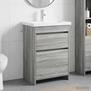 Imagine vidaXL Set de mobilier pentru baie Sonoma gri 61 x 40 x 84, 5 cm
