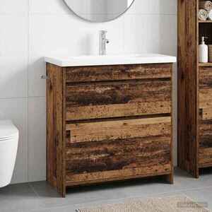 Imagine vidaXL Set de mobilier pentru baie Lemn vechi 81 x 40 x 84, 5 cm