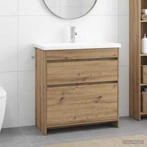 Imagine vidaXL Set de mobilier pentru baie Stejar Artizanal 81 x 40 x 84, 5 cm