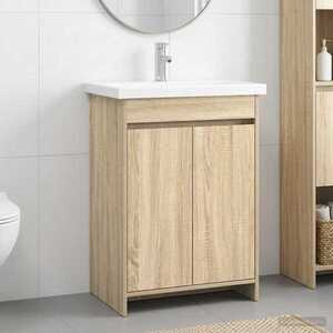 Imagine vidaXL Set de mobilier pentru baie Stejar Sonoma 61 x 40 x 84, 5 cm