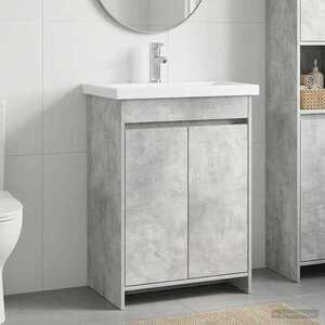 Imagine vidaXL Set de mobilier pentru baie Gri Beton 61 x 40 x 84, 5 cm