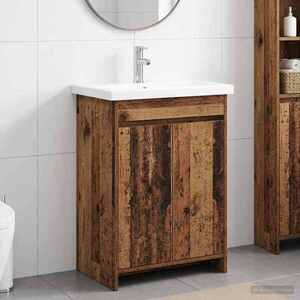 Imagine vidaXL Set de mobilier pentru baie Lemn vechi 61 x 40 x 84, 5 cm
