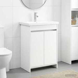 Imagine vidaXL Set de mobilier pentru baie Alb 81 x 40 x 84, 5 cm