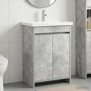Imagine vidaXL Set de mobilier pentru baie Gri Beton 81 x 40 x 84, 5 cm