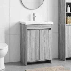 Imagine vidaXL Set de mobilier pentru baie Sonoma gri 81 x 40 x 84, 5 cm