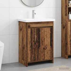 Imagine vidaXL Set de mobilier pentru baie Lemn vechi 81 x 40 x 84, 5 cm