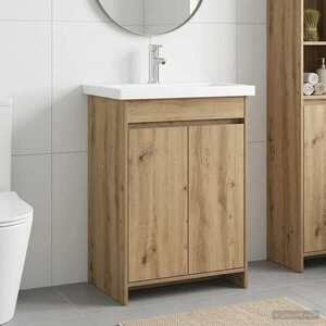 Imagine vidaXL Set de mobilier pentru baie Stejar Artizanal 81 x 40 x 84, 5 cm