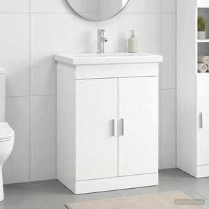 Imagine vidaXL Set de mobilier pentru baie Alb 61 x 40 x 84, 5 cm