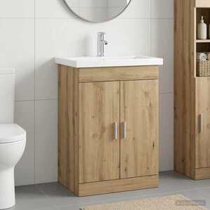 Imagine vidaXL Set de mobilier pentru baie Stejar Artizanal 61 x 40 x 84, 5 cm