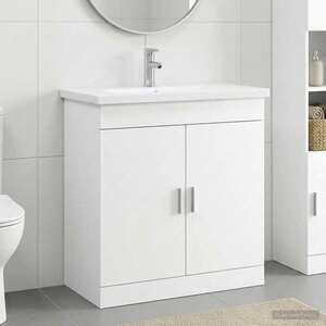 Imagine vidaXL Set de mobilier pentru baie Alb 81 x 40 x 84, 5 cm