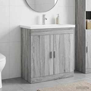 Imagine vidaXL Set de mobilier pentru baie Sonoma gri 81 x 40 x 84, 5 cm
