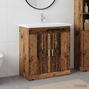 Imagine vidaXL Set de mobilier pentru baie Lemn vechi 81 x 40 x 84, 5 cm