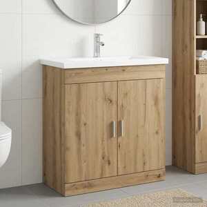Imagine vidaXL Set de mobilier pentru baie Stejar Artizanal 81 x 40 x 84, 5 cm