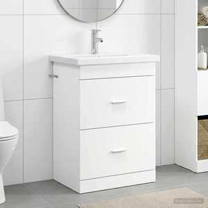 Imagine vidaXL Set de mobilier pentru baie Alb 61 x 40 x 84, 5 cm
