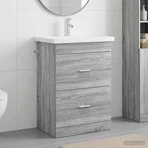 Imagine vidaXL Set de mobilier pentru baie Sonoma gri 61 x 40 x 84, 5 cm